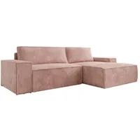 Luxusbetten24 Schlafsofa Designer Sofa Corino in Cord, mit Stauraum und Schlaffunktion rosa