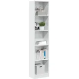 vidaXL Bücherregal Hochglanz-Weiß 40x24x176 cm Holzwerkstoff