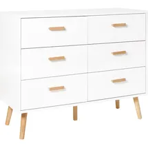 Beliani Kommode mit 6 Schubladen NEWARK Weiß