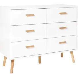 Beliani Kommode mit 6 Schubladen NEWARK Weiß