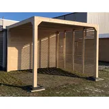Karibu Pavillon Cubus halb mit Flachdach