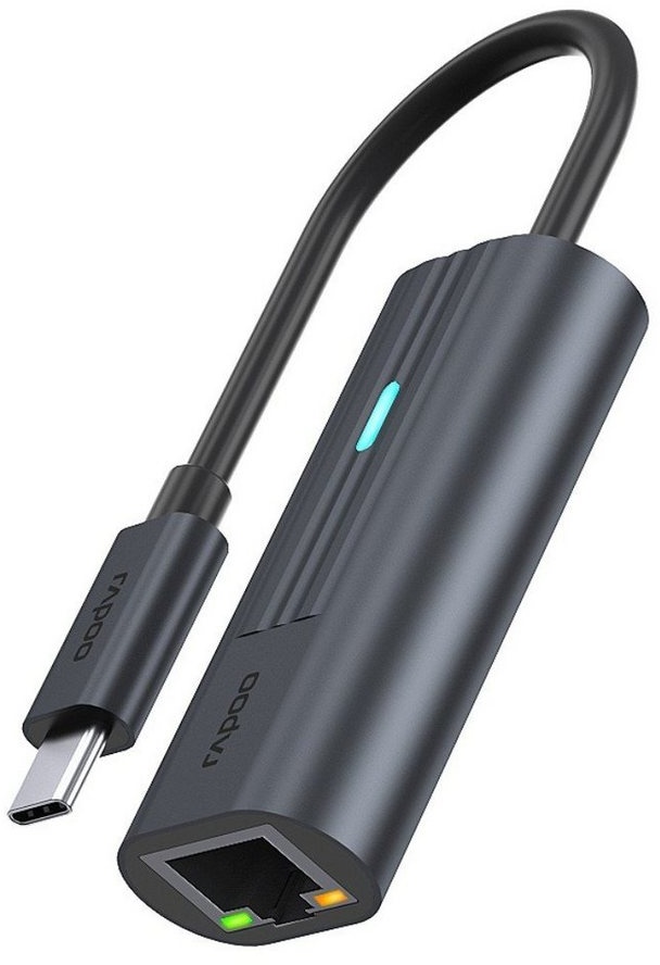 Produktbild Rapoo UCA-1006 USB-C Adapter, USB-C auf Gigabit LAN, Grau USB-Adapter USB-C zu RJ-45 (Ethernet), 15 cm grau