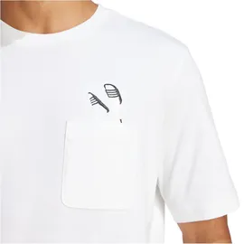 adidas Lounge Slides Graphic Pocket T-Shirt weiß M