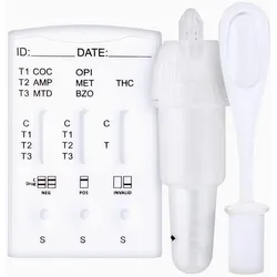 One+Step Multi Drogentest Speichel für 7 Drogenarten (Coc/Thc/Opi/Amp/Mtd/Bzo/Met) 2 St