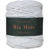 Mia Mote Lush Line Makramee garn Natürliche Baumwollkordel 100% Wiederverwertung Baumwollgarn DIY makramee Vorhang Kordel Weben Stricken Boho deko Muttertagsgeschenk Makramee garn 5mm 100 m Kreide