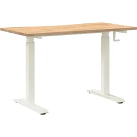 vidaXL Schreibtisch Eiche massiv / Weiß und Natur