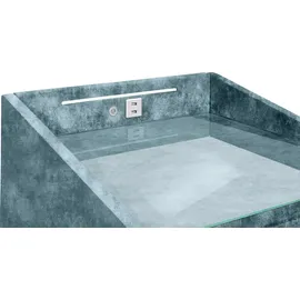 ed exciting design Nachtkonsole MOON Nachttisch Boxspringbett, Infinity Smoke Blue - Funktionaler Nachtschrank mit LED-Beleuchtung und USB-Anschluss (B/H/T)