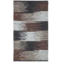 Homescapes Lederteppich, Mehrfarbig, Leder, Cutshuttle-Lederteppich 90 x 150 cm,