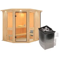 Karibu Amelia 1 inkl. 9 kW Ofen + integrierte Steuerung + Dachkranz