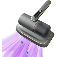 Kamanan Kabellos Milben Handstaubsauger,12KPa Milbensauger für Matratzen mit UV-C Licht & LCD Anzeige & Dauerstaubbehälter Klein Bett-Staubsauger Matratzenreiniger für Sofa Matratze Textil(grau)