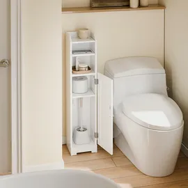 SoBuy SoBuy, Toilettenschrank, Weiß, Holzwerkstoff, 18x95x20 cm,