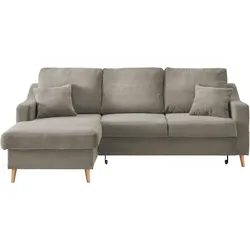 Ecksofa Valentina Graubraun Cord