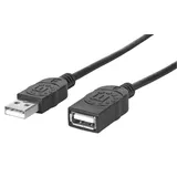 Manhattan USB-A auf USB-A 1,8 m Schwarz