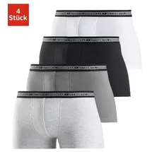 Authentic Underwear Boxer Boxershorts für Herren (Packung, 4-St), schwarzer Webbund mit Logoschriftzug grau|schwarz 6 (L)