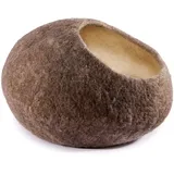 Filz Katzenhöhle, Katzenhaus, braun. Kuschelhöhle für Katzen. Liebevoll handgefertigt. Katzenhaus aus 100% natürlicher Schafwolle