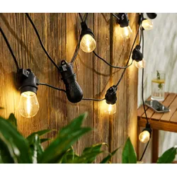 Tchibo - LED-Outdoor-Lichterkette mit 2 Bluetooth®-Lautsprechern - schwarz