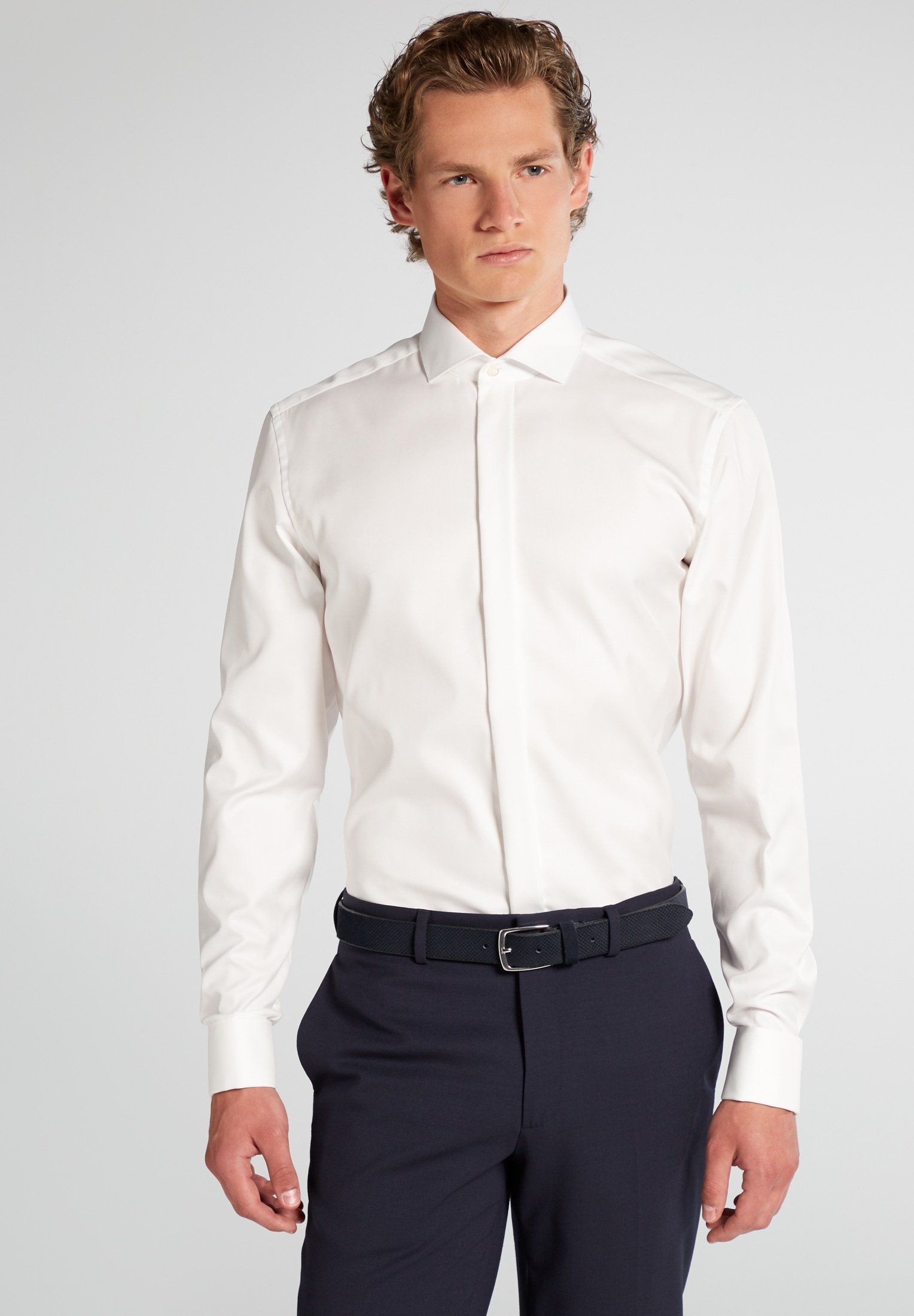 Langarmhemd »SLIM FIT«, Gr. 39 - Extra verlängerter Arm, beige, , 98926418-39 Extra verlängerter Arm