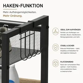 DanDiBo Ambiente DanDiBo Wäschekorb mit Rollen und 2 Ablage Wäscheregal Wäschesammler 2 Fächer 96698 Wäschebox Regal Wäschetonne Wäschewagen Wäschesortierer...