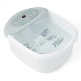 HOMASIS 500W Fußmassagegerät elektrisch, Fußbad mit Wassermassagefunktion, Fussbad mit Heißluftblasen, Fußbadewanne mit Temperaturregelung 35-46°C & Timer 1 Stunde (Grau)