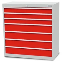 Bedrunka+Hirth Schubladenschrank Stahlblech 1.019 x 980 x 500 mm lichtgrau/lichtblau 7 Schubladen