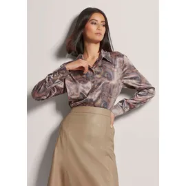 Madeleine Satinbluse mit Knopfmanschetten Braun 44