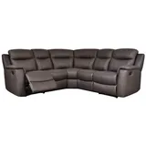vente-unique Relaxsofa, Braun, Leder, Uni, 5-Sitzer, 217x217 cm, Wohnzimmer, Sofas & Couches, Wohnlandschaften, Ecksofas