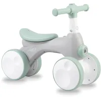 Momi Kinderlaufrad TOBIS für Mädchen und Jungen (max. Körpergewicht 20 kg), Lauf-Vierrad mit Hupe, Leuchte, pannensicheren Kunststoffrädern und Seifenblasen-Anlage Grau