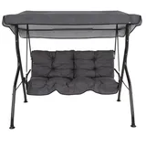 Auflagen-Set mit Sonnendach für Hollywoodschaukel Kissen 130 cm Anthrazit