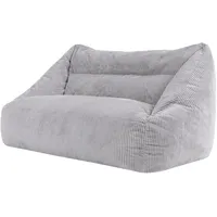 I.C.O.N. Icon Cecilia Sitzsack Sofa, Grau, Flauschiger Cord Stoff, 2 Sitzer Sofa für Erwachsene, Riesensitzsack mit Füllung, Bequemer Sessel, Lounge, Wohnzimmer, Deko Wohnzimmer