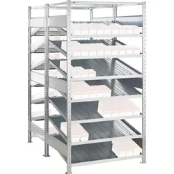 Schrägbodenregal GR Kanban MULTIplus150, H2000xB1000xT2x500mm, doppelseitig