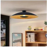 LINDBY Deckenlampe Narisara, Ø 80 cm, E27, schwarz-gold