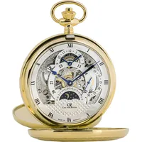 Carl von Zeyten ALB Taschenuhr Gold Skelettuhrwerk Handaufzug Zweite Zeitzone 53mm- CVZ0040GSL