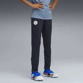 Puma Sporthose "Manchester City Trainingshose Jugendliche", Kinder, Gr. 164, Normalgrößen, blau (deep navy blau), Obermaterial: 100% Polyester. Besatz: 12% Elasthan, 88% Polyester, regular fit, Hosen Sporthose