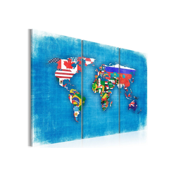 Artgeist Wandbild Fahnen der Welt - Triptychon 120,00 cm x 80,00 cm