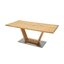 MCA Furniture Esstisch Greta mit V-Fuß mit gerade Kante - holzfarben ¦ Maße (cm): B: 90 H: 77