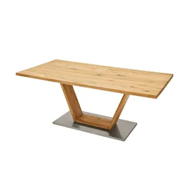 MCA Furniture Esstisch Greta mit V-Fuß mit gerade Kante - holzfarben ¦ Maße (cm): B: 90 H: 77