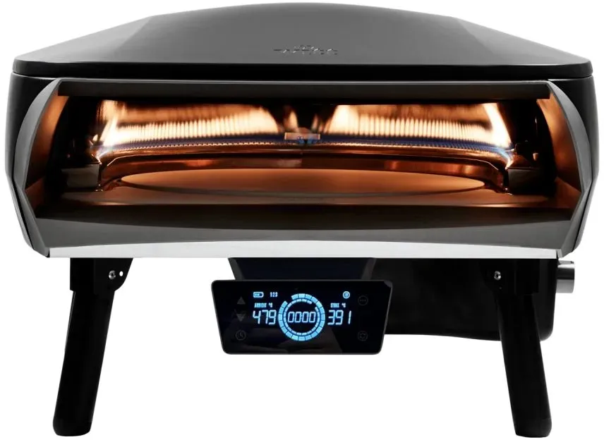 Witt Etna Rotante 16" Control Mat Black  mit einem rotierendem Pizzastein & LCD-...