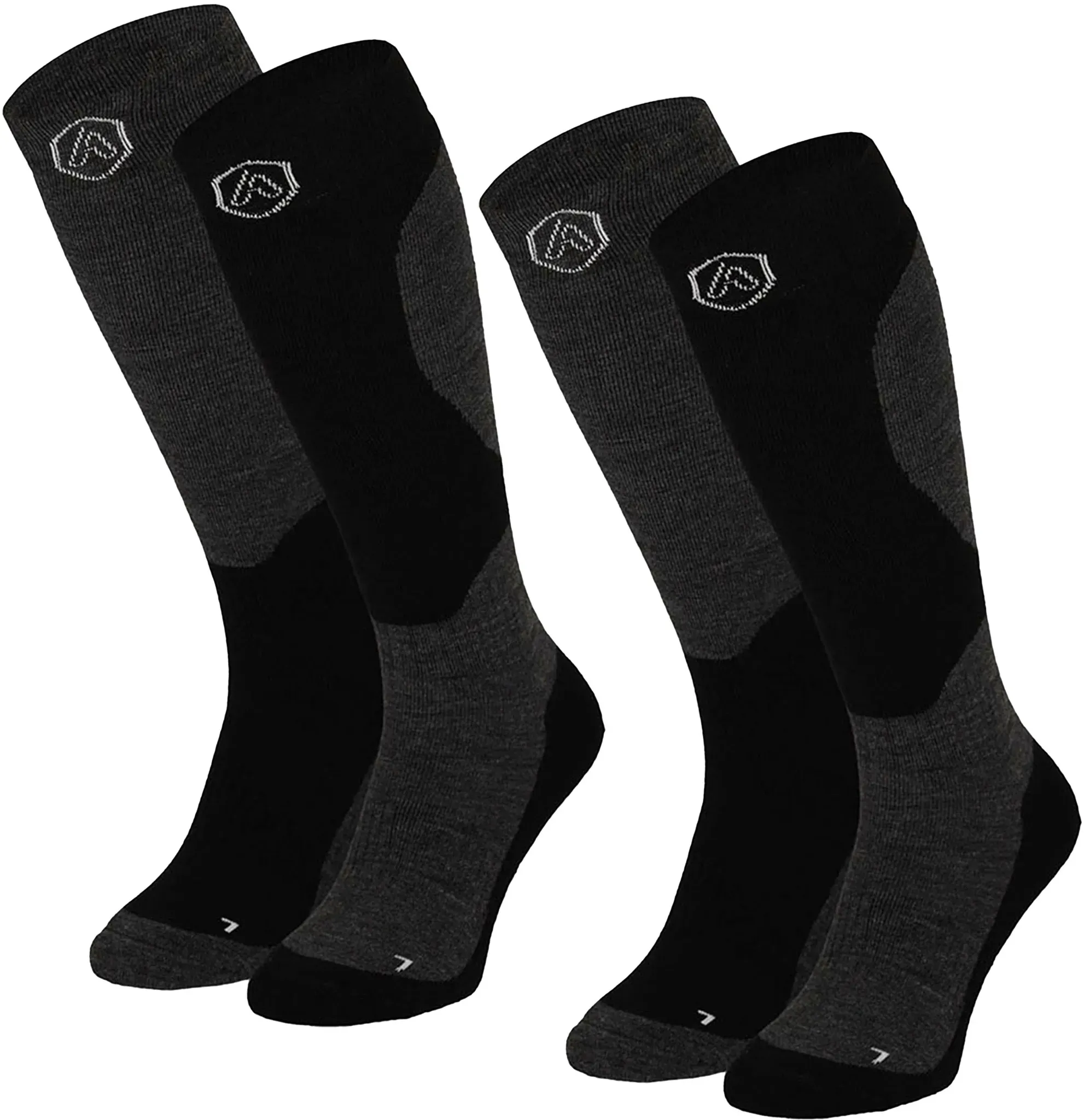 Apollo Kniestrümpfe »ADULTS SKI SOCKS DESIGN«, (2er Pack), mit Logostickerei Apollo multi black 39-42