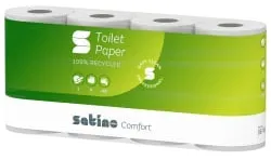 Satino comfort Toilettenpapier Kleinrolle, 2-lagig, MT1, hochweiß 067491  , 1 Palette = 33 Pakete à 6 Packungen à 8 x 400 Blatt