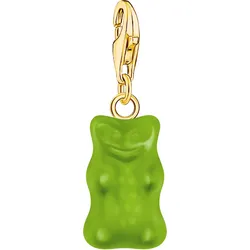 Charm-Einhänger THOMAS SABO "THOMAS SABO x HARIBO Schmuck: Charm", gold (gelbgoldfarben, grün, grün), Charms, Damen, Silber 925 (Sterlingsilber), mit Kristallglas