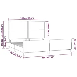 vidaXL Bettgestell 180 x 200 cm Dunkelbraun