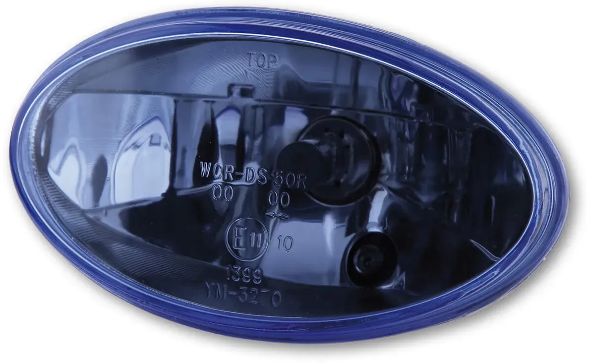 HIGHSIDER H4 Einsatz oval, Klarglas blau eingefärbt, mit Standlicht, blau