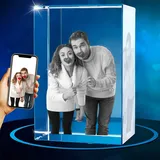 Bilderwürfel 3D-Foto-Kristall, Geschenkidee mit eigenem Foto, personalisiertes Bild, Weihnachtsgeschenk, 15-jähriges Jubiläumsgeschenk für sie, für Mütter, Väter, Geburtstage und Feiern