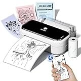 Phomemo M03 Sticker Drucker, Mini Drucker für Smartphone Tragbarer Thermodrucker, 53 und 80mm Sofortdruck, Kompatibel mit Handys und Tablet, für Studium, Fotos, Scrapbooking, Aufkleber - Weiß