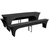 DOTMALL Sofahusse Dreiteiliges Schonbezug-Set für Biertisch/Bänke Stretch Anthrazit