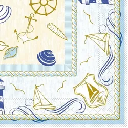 Mank Serviette aus Tissue - Coast, 33 x 33 cm, 100 Stück - Maritim