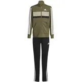 adidas Seasonal Essentials Tiberio 3 Stripes Tricot Trainingsanzug - olive strata/white,