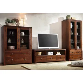 Home Affaire Vitrine HOME AFFAIRE "Gotland", braun (dunkelbraun), Schränke, Vitrine, Breite 80 cm, Höhe 178 cm, mit Glastüren, aus massiver Kiefer, FSC