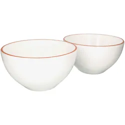 2er Set Salatschüssel Wolle Ø 24 cm weiß Größe L rustikal Ton stabil lasiert