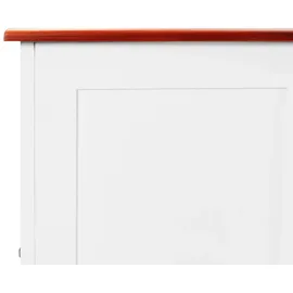 vidaXL Truhe mit Deckel Braun und Weiß Massivholz Akazie